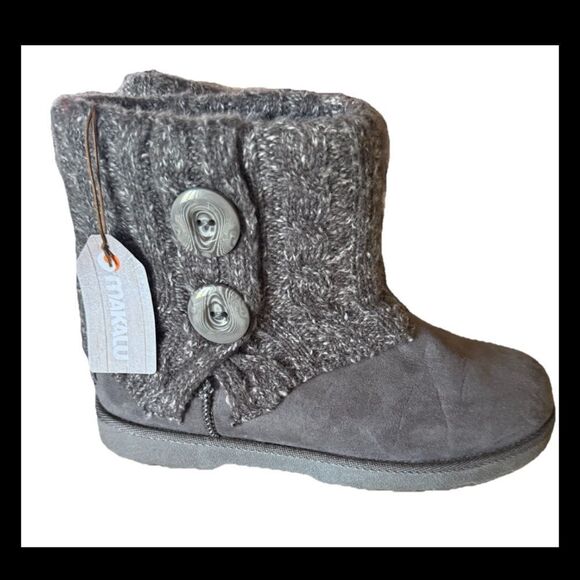 Makalu Dacia Tweed Wool Top Women's Gray Boots Size 8M - Picture 3 of 7